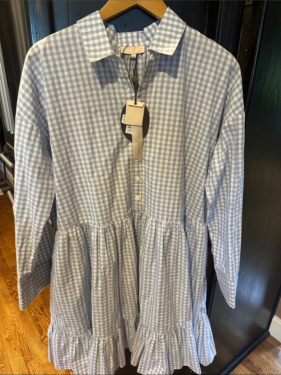 by TiMo Dresses & Skirts - byTiMO Light Blue & White Gingham Button-Up Western Dress